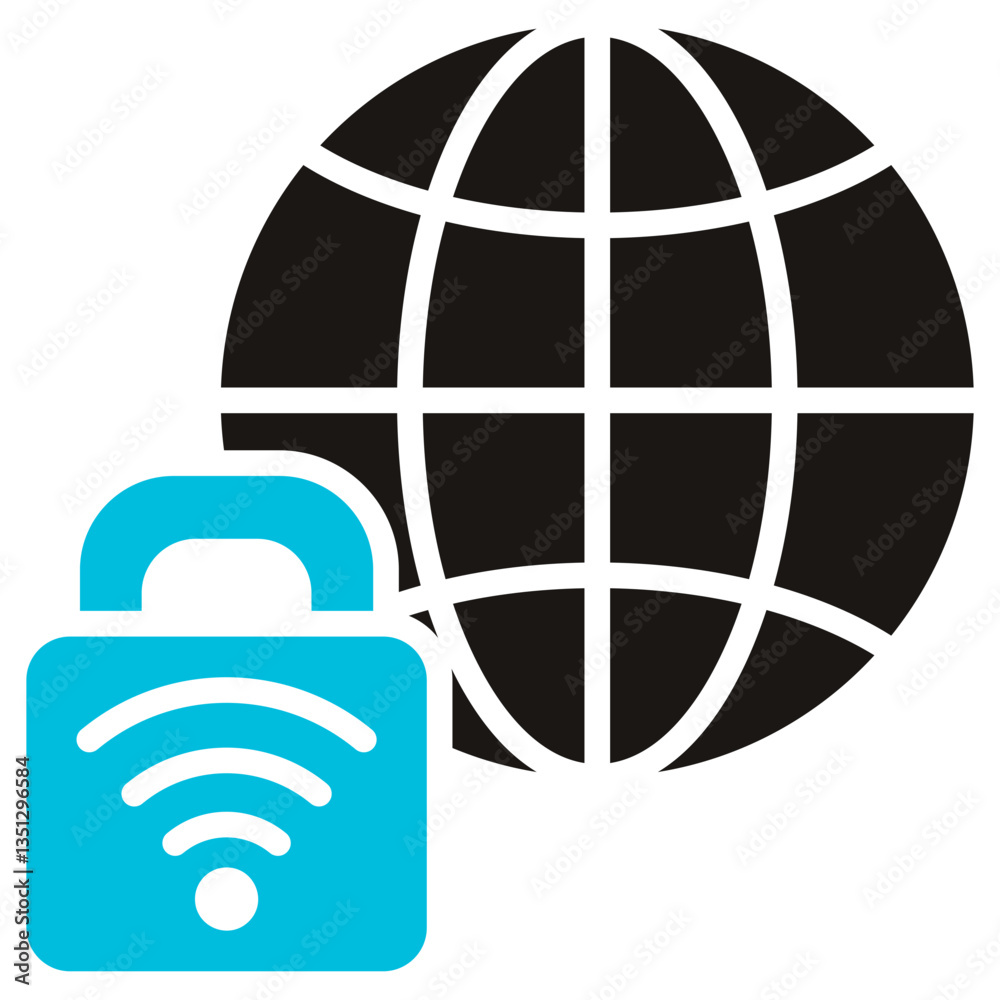 Cybersecurity Glyph Blue Grey Icon Cybersecurity Glyph Blue Grey Icon