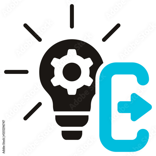 Exit Strategy Glyph Blue Grey Icon