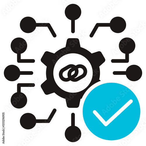 Smart Contract Glyph Blue Grey Icon