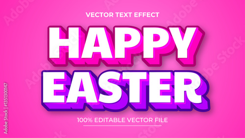 Easter day 3d editable text effect template