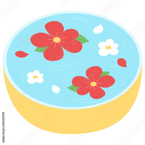 Yellow bowl with flower hand drawn 