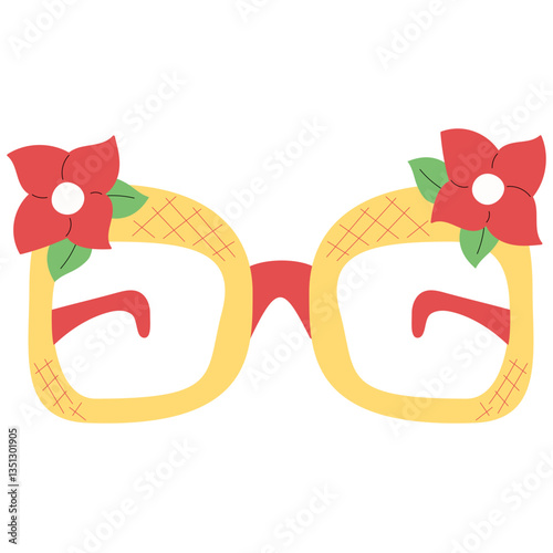 Yellow sunglasses toy hand drawn 