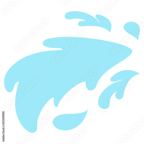 Blue water splash hand drawn 