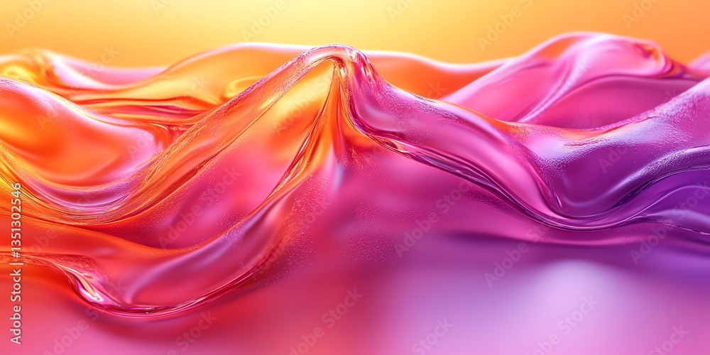 Obraz premium Abstract Flowing Fabric Waves with Smooth Texture and Vibrant Color Gradient