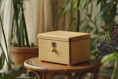 Wooden Lockable Box - Natural Elegance