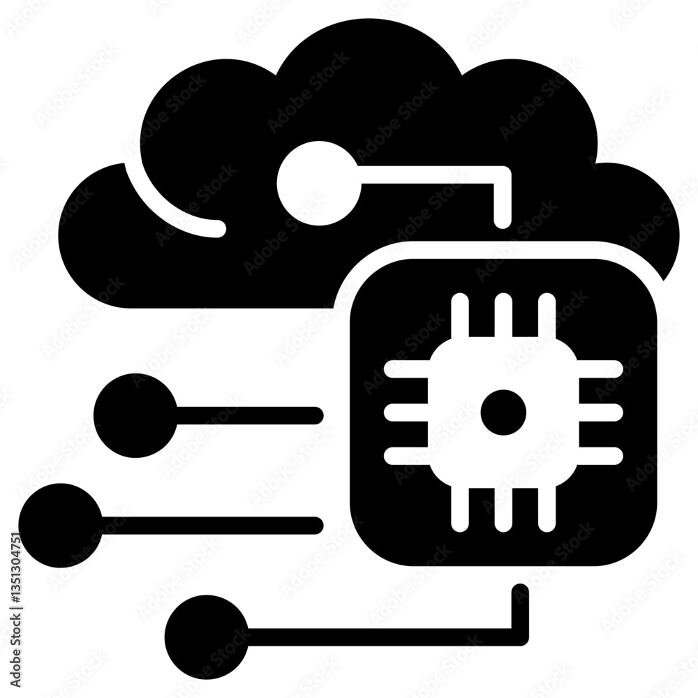 Machine Learning Glyph Icon Machine Learning Glyph Icon