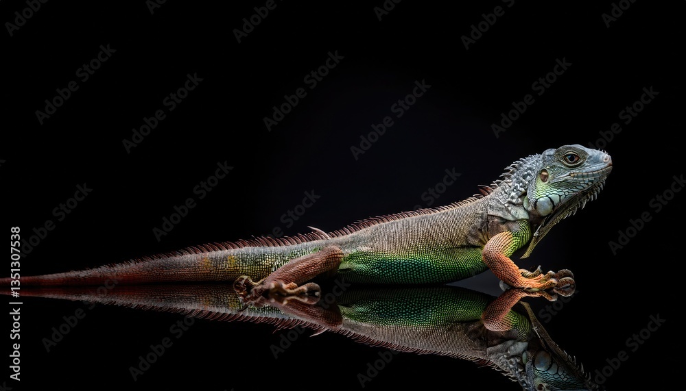 Fototapeta premium Lizard on a black background
