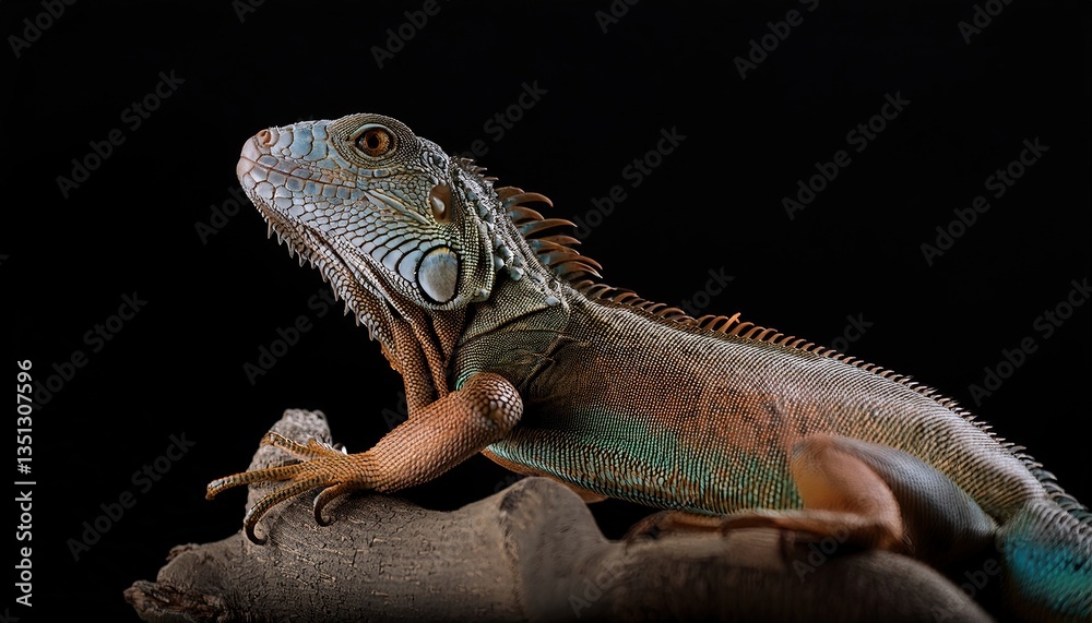 Obraz premium Lizard on a black background