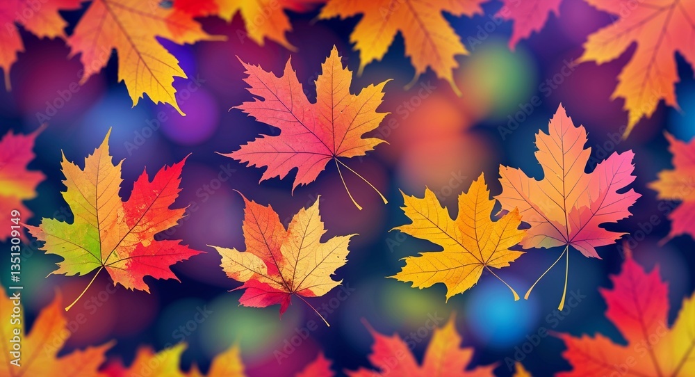 Abstract mosaic of colorful autumn leaves with blurred texture Abstract mosaic of colorful autumn leaves with blurred texture