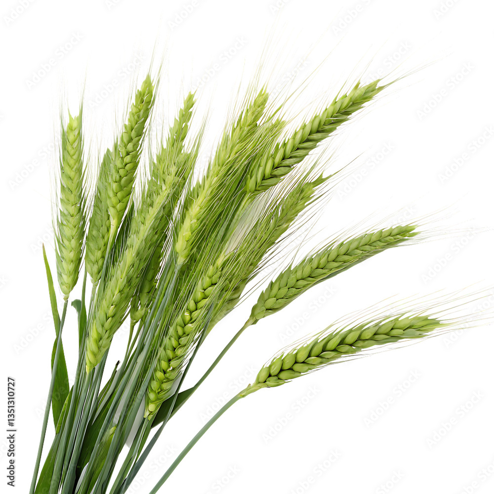 Fototapeta premium Green wheat isolated on transparent background