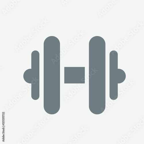 Dumbbell icon, weightlifting equipment, fitness, strength training, simple design.