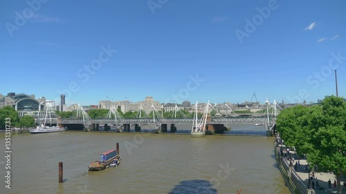 View of the river in London from the London Eye in 4k