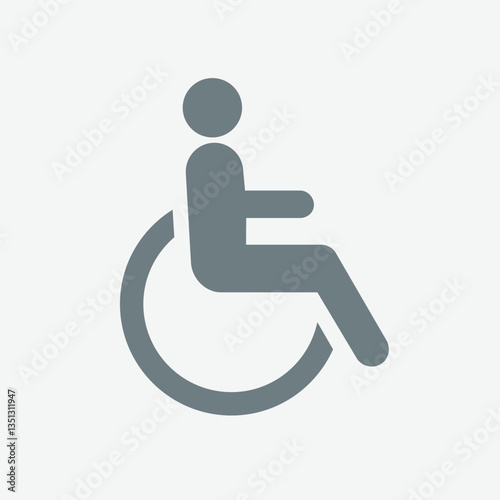 Wheelchair icon, accessibility symbol, mobility aid, simple line design.