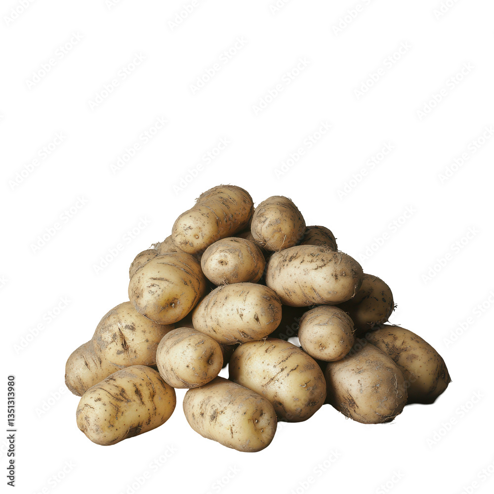A pile of freshly harvested potatoes earthy tones dark background A pile of freshly harvested potatoes earthy tones dark background
