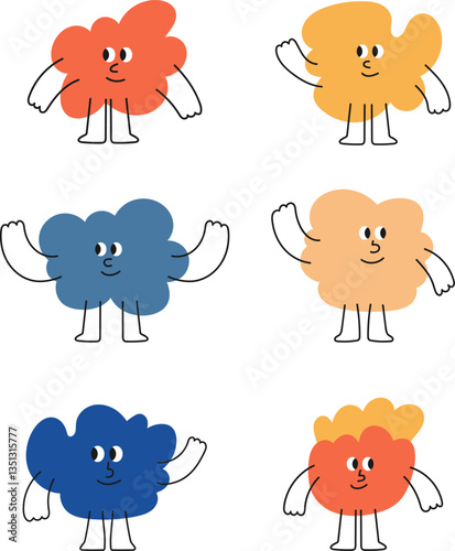 Cute cartoon doodle character. Funny cartoon character illustration. Vector design element for art, logo, social media, branding, print, sticker, poster, banner, ETC.