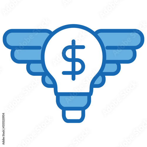 Angel Investor Blue White Icon