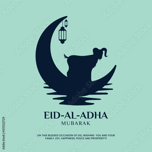 Eid al adha mubarak simple concept design