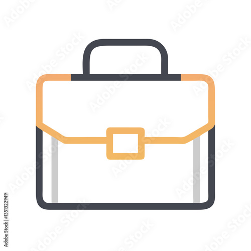 Business Briefcase Icon: Simple icon of a closed briefcase, symbolizing work and profession 