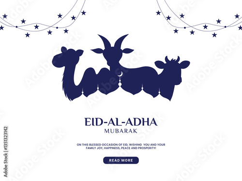 Elegant eid al adha islamic festival social media banner and eid mubarak post template