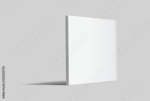 Vector realistic 3d square magazine mockup with white blank covers template on background. For the business presentation magazine, notebook, booklet, brochure, catalogue or a publisher advertising
