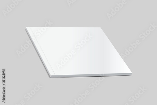 Vector realistic 3d square magazine mockup with white blank covers template on background. For the business presentation magazine, notebook, booklet, brochure, catalogue or a publisher advertising
