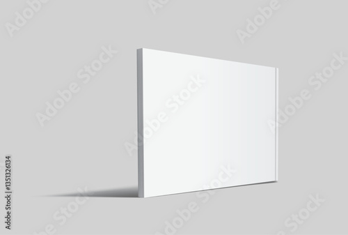 Vector realistic 3d landscape magazine mockup with white blank covers template on background. For the business presentation magazine, notebook, booklet, brochure, catalogue or a publisher advertising
