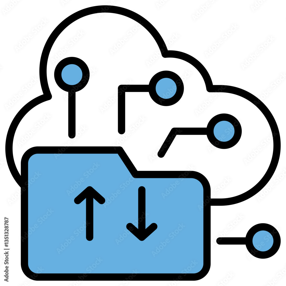 Cloud Storage Blue Black Icon Cloud Storage Blue Black Icon