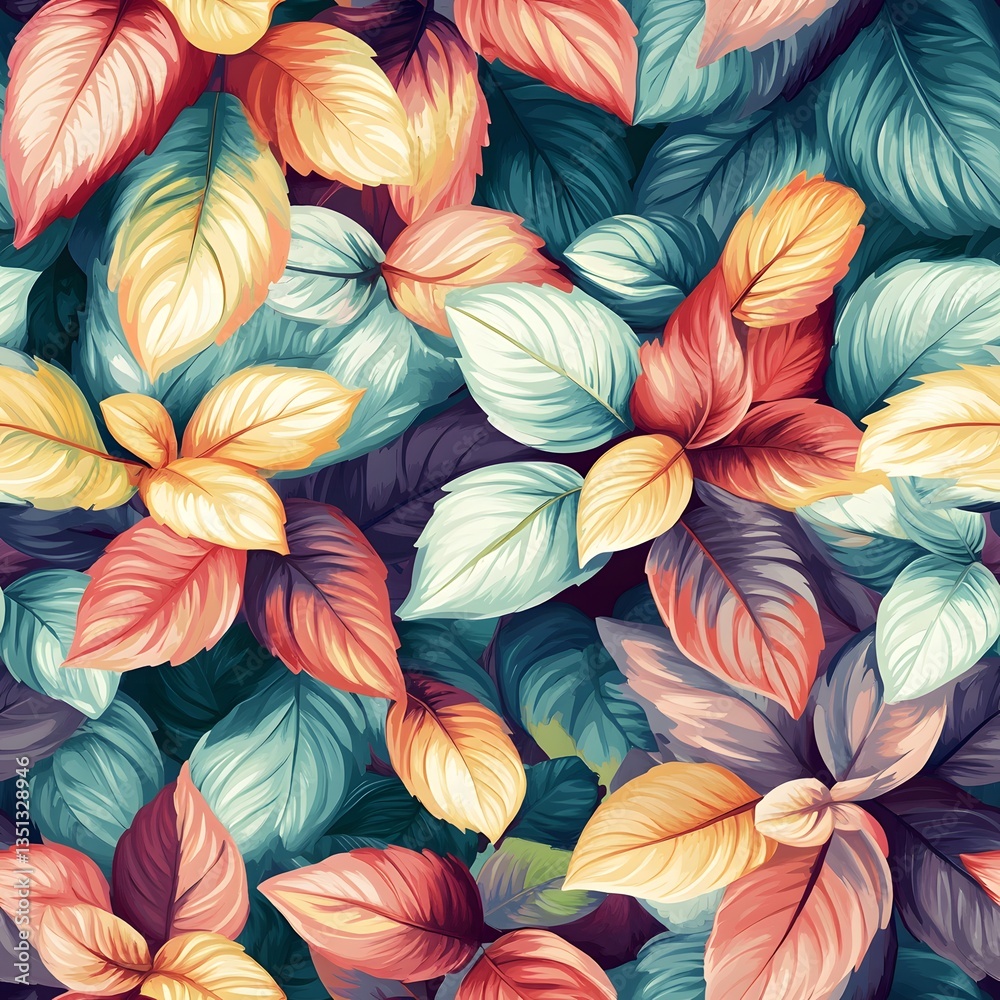seamless pattern with leaves