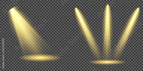 Bright light flash with cross-shaped beams, radiant white starburst, glowing flare overlay. Spotlight and Star with Bokeh and Dust Effect. Glowing Abstract. Yellow light effects. Light design element.