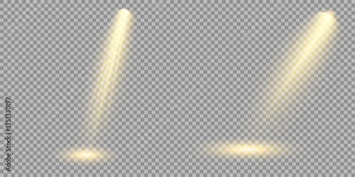 Bright light flash with cross-shaped beams, radiant white starburst, glowing flare overlay. Spotlight and Star with Bokeh and Dust Effect. Glowing Abstract. Yellow light effects. Light design element.
