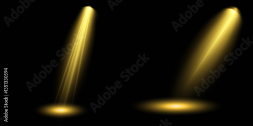 Bright light flash with cross-shaped beams, radiant white starburst, glowing flare overlay. Spotlight and Star with Bokeh and Dust Effect. Glowing Abstract. Yellow light effects. Light design element.