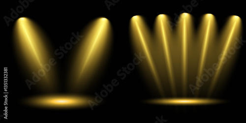 Bright light flash with cross-shaped beams, radiant white starburst, glowing flare overlay. Spotlight and Star with Bokeh and Dust Effect. Glowing Abstract. Yellow light effects. Light design element.