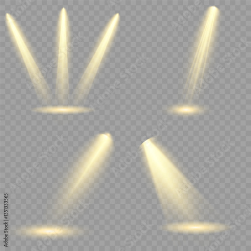 Bright light flash with cross-shaped beams, radiant white starburst, glowing flare overlay. Spotlight and Star with Bokeh and Dust Effect. Glowing Abstract. Yellow light effects. Light design element.