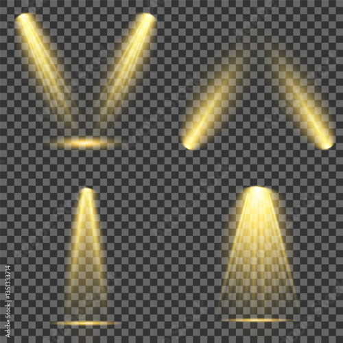 Bright light flash with cross-shaped beams, radiant white starburst, glowing flare overlay. Spotlight and Star with Bokeh and Dust Effect. Glowing Abstract. Yellow light effects. Light design element.