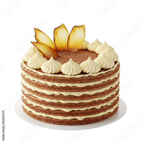 A cake on a white background on a transparent background