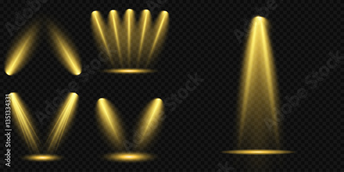 Bright light flash with cross-shaped beams, radiant white starburst, glowing flare overlay. Spotlight and Star with Bokeh and Dust Effect. Glowing Abstract. Yellow light effects. Light design element.