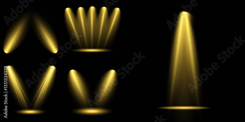 Bright light flash with cross-shaped beams, radiant white starburst, glowing flare overlay. Spotlight and Star with Bokeh and Dust Effect. Glowing Abstract. Yellow light effects. Light design element.