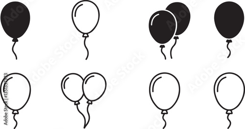 Balloon icon vector for web and mobile app. Party balloon sign and symbol