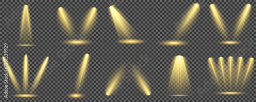 Bright light flash with cross-shaped beams, radiant white starburst, glowing flare overlay. Spotlight and Star with Bokeh and Dust Effect. Glowing Abstract. Yellow light effects. Light design element.