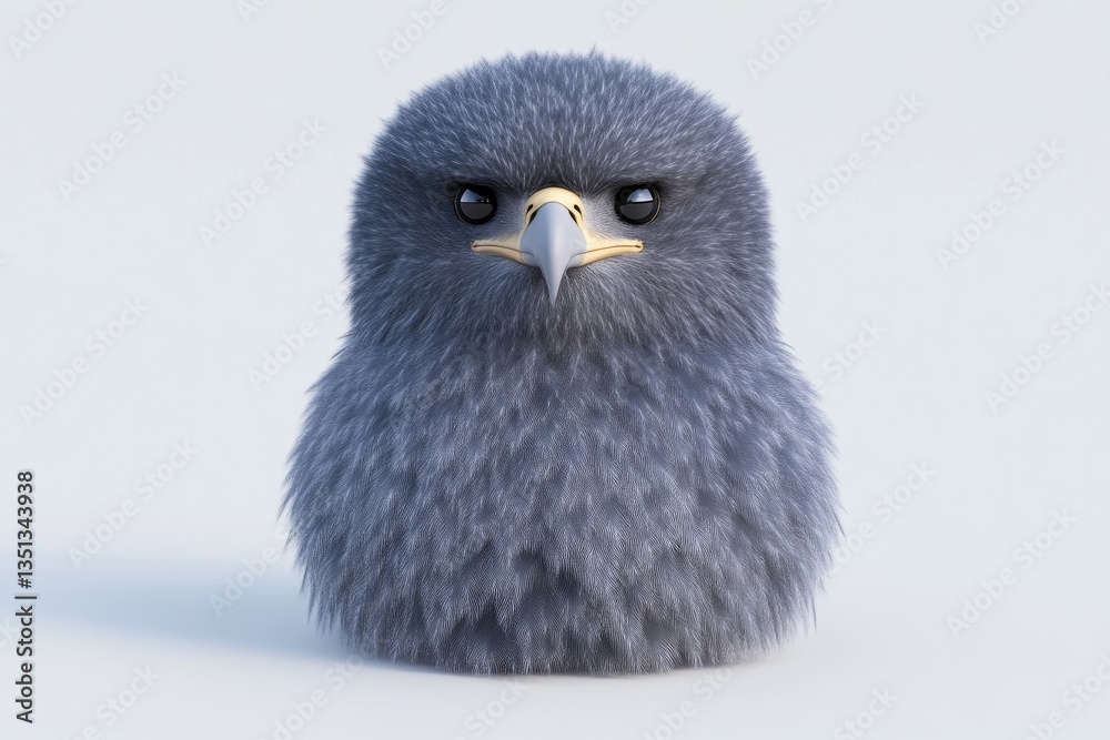 Fototapeta premium Fluffy bird, soft, stylized eagle