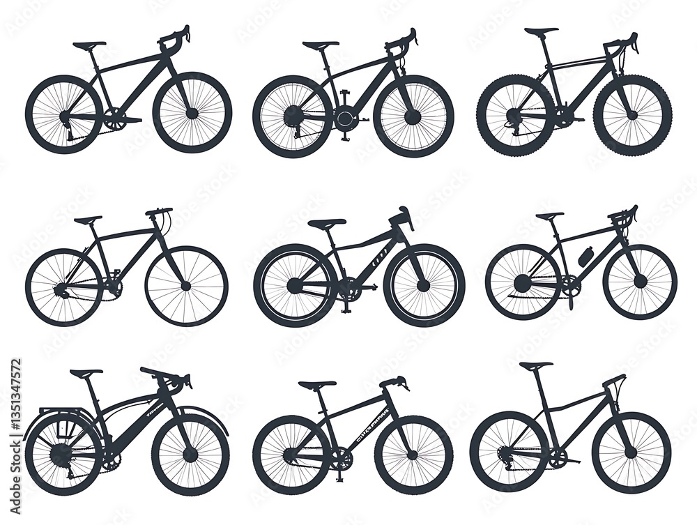 Various Bikes Silhouettes Various Bikes Silhouettes