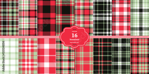 Metallic Gold Seamless Tartan with Cream Bisque accents Fabric Design Set of 16