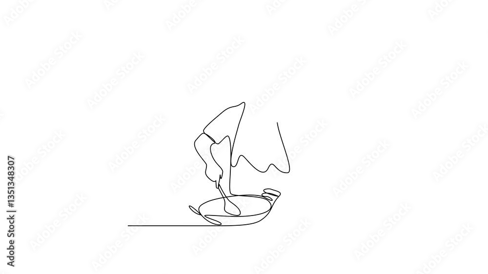 Animated self drawing of a chef is cooking for in the restaurant video design illustration. Design with Minimalist black linear design isolated. Cooking activity themes for your business asset design. Animated self drawing of a chef is cooking for in the restaurant video design illustration. Design with Minimalist black linear design isolated. Cooking activity themes for your business asset design.