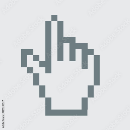 Pointer hand cursor icon, bold black outline, simple modern design.