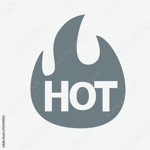 Hot item icon, trending product, popular, fire symbol, eye-catching, modern.