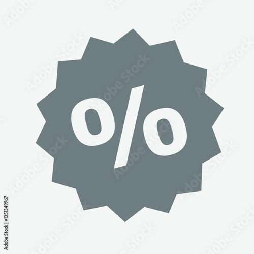 Percent icon, discount symbol, sales, simple design, modern, clear, bold.