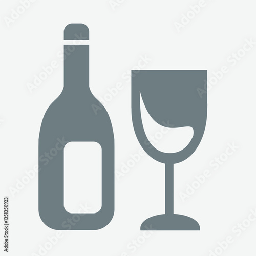 Glass wine icon, elegant stemware, red wine, classy, simple, stylish.