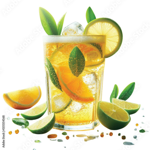 Ice with refreshing drink