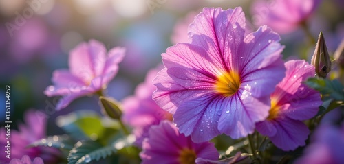 Dreamy Lavatera Blooms: A Serene Close-Up of Delicate Mauve Petals