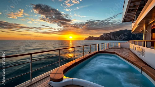 Luxury Yacht Sunset Cruise: Hot Tub Relaxation at Golden Hour